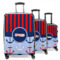 Classic Anchor & Stripes 3 Piece Luggage Set - 20" Carry On, 24" Medium Checked, 28" Large Checked (Personalized)