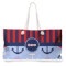 Classic Anchor & Stripes Large Tote Bag with Rope Handles (Personalized)