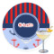 Classic Anchor & Stripes Printed Drink Topper - 3.5" (Personalized)