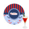 Classic Anchor & Stripes Printed Drink Topper -  2.5" (Personalized)