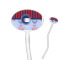 Classic Anchor & Stripes 7" Oval Plastic Stir Sticks - Clear (Personalized)