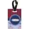 Classic Anchor & Stripes Plastic Luggage Tag - Rectangular w/ Name or Text