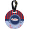 Classic Anchor & Stripes Plastic Luggage Tag - Round (Personalized)