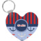 Classic Anchor & Stripes Heart Plastic Keychain w/ Name or Text