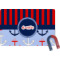 Classic Anchor & Stripes Rectangular Fridge Magnet w/ Name or Text