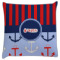 Classic Anchor & Stripes Decorative Pillow Case w/ Name or Text