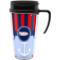 Classic Anchor & Stripes Acrylic Travel Mug with Handle (Personalized)