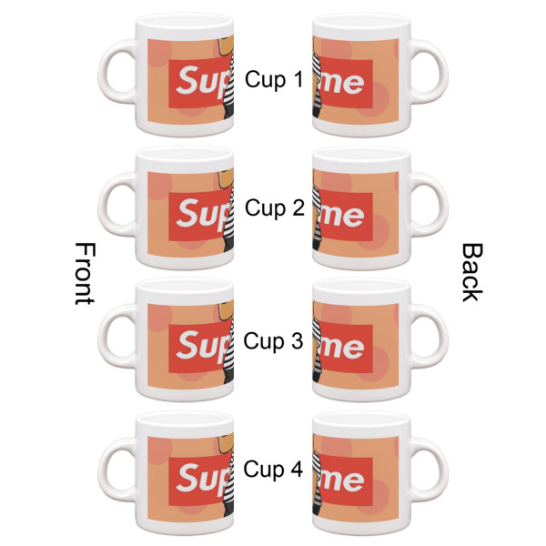 Custom Design - Single Shot Espresso Cup - Set of 4 - Front & Back