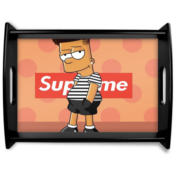 Custom Design Your Own Black Wooden Tray - Large