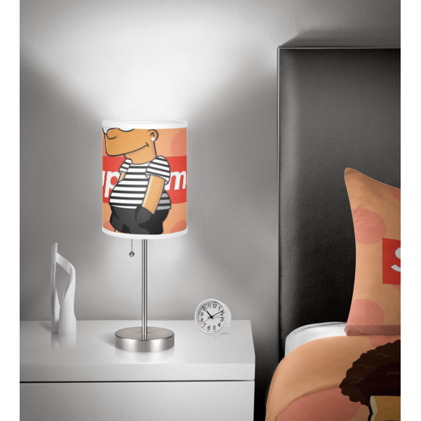 Custom Design - 8" Drum Lampshade - In Room