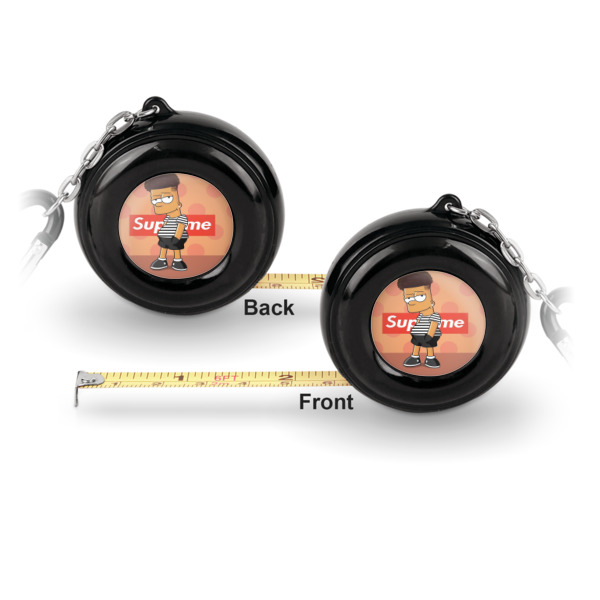 Custom Design - 6ft Pocket Tape Measure w/ Carabiner Hook - Front and Back