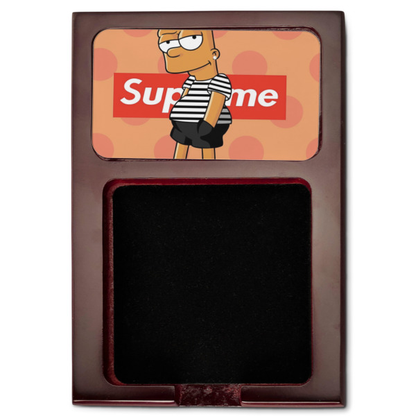 Custom Design - Red Mahogany Sticky Note Holder - Flat