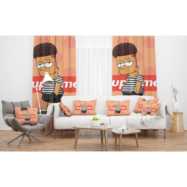 Custom Design - Sheer and Custom Curtains in Room with Matching Pillows