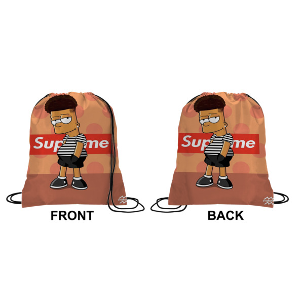Custom Design - Drawstring Backpack Front & Back Small