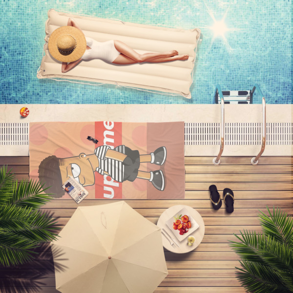 Custom Design - Beach Towel - Lifestyle at Pool