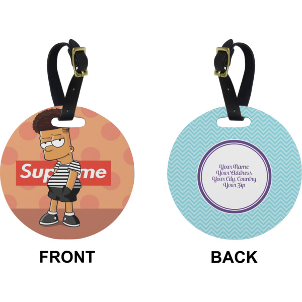 Custom Design - Circle Luggage Tag (Front + Back)