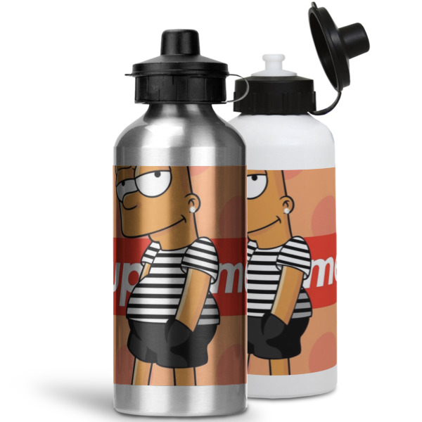 Custom Design - Aluminum Water Bottles - MAIN (white &silver)