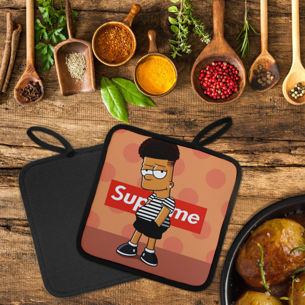 Custom Design - Neoprene Pot Holder - Set of 2  LIFESTYLE (Flatlay)