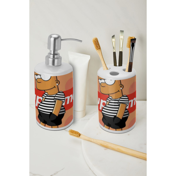 Custom Design - Ceramic Bathroom Accessories - LIFESTYLE (toothbrush holder & soap dispenser)