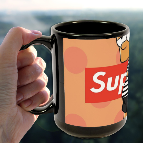 Custom Design - 15oz. Black Mug - Lifestyle