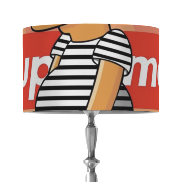 Custom Design - 12" Drum Lampshade - ON STAND (Fabric)