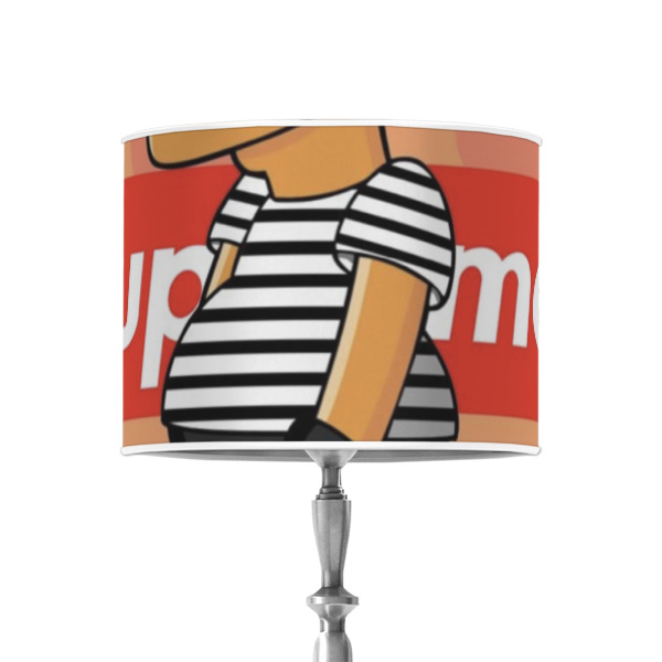 Custom Design - 8" Drum Lampshade - ON STAND (Poly Film)