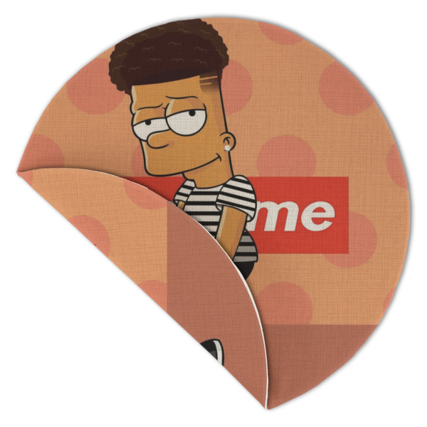 Custom Design - Round Linen Placemats - Front (folded corner double sided)