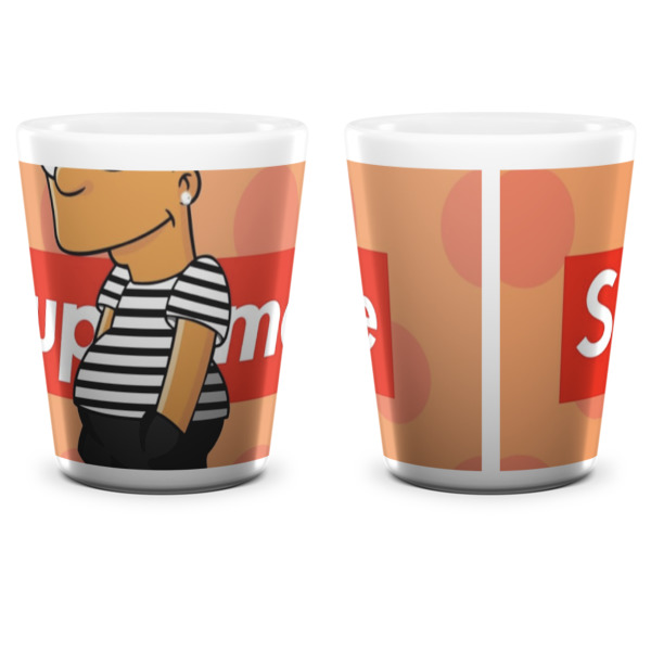 Custom Design - Ceramic Shot Glass - White - Front & Back