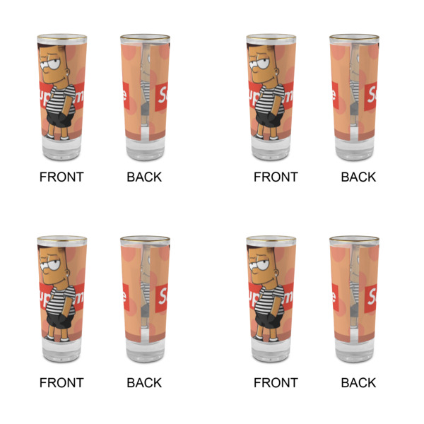 Custom Design - Glass Shot Glass - 2oz - Set of 4 - Front & Back