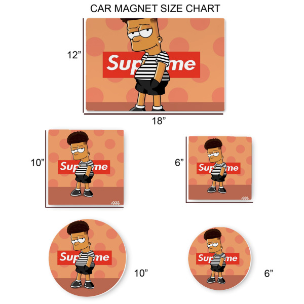 Custom Design - Car Magnets - SIZE CHART
