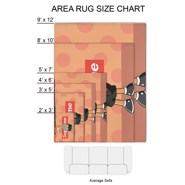 Custom Design - 2'x3' Indoor Area Rugs - Size Chart