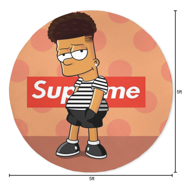 Custom Design - Round 5ft Indoor Rug - Dimensions