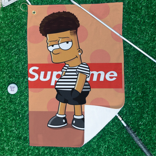 Custom Design - Waffle Weave Golf Towel - In Context