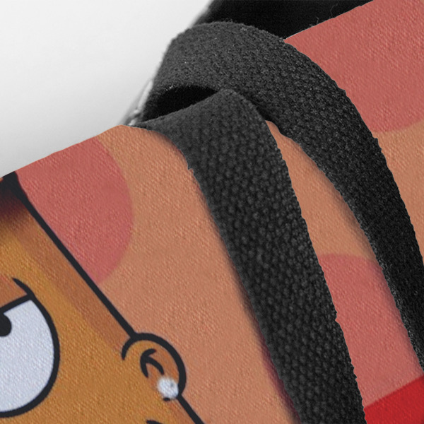 Custom Design - Closeup of Tote w/Black Handles