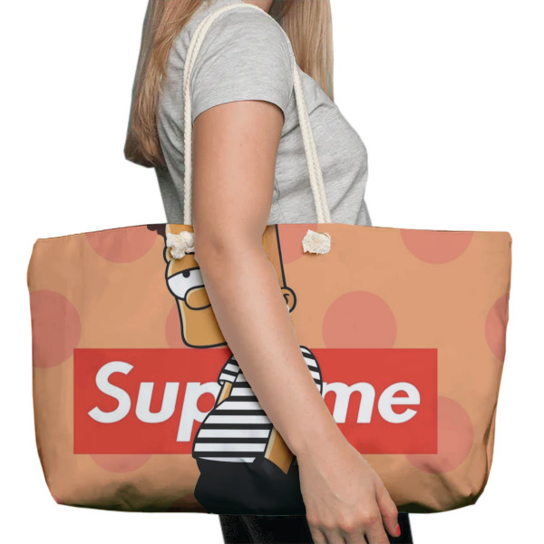 Custom Design - Large Rope Tote Bag - In Context View