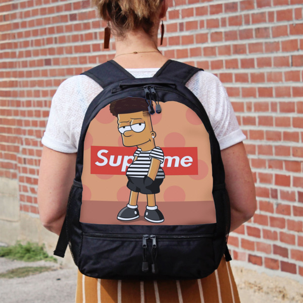 Custom Design - Large Backpack - Black - On Back