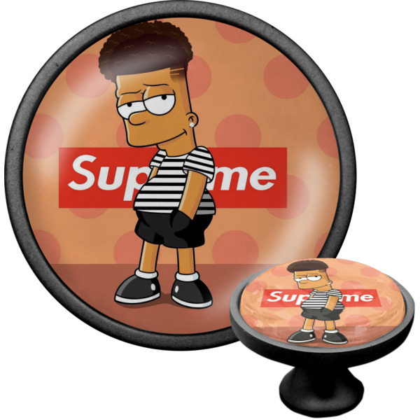 Custom Design - Black Custom Cabinet Knob (Front and Side)