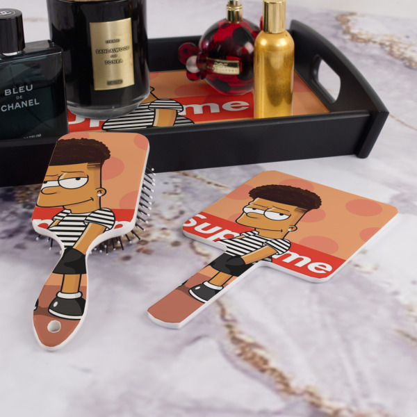 Custom Design - Hair Brush and Hand Mirror - Bathroom Scene