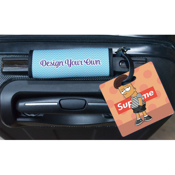 Custom Design - Square Luggage Tag & Handle Wrap - In Context