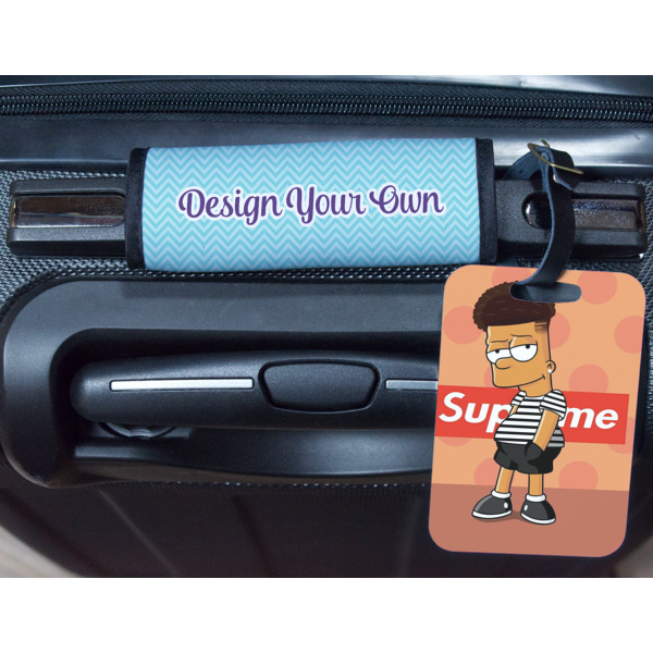 Custom Design - Metal Luggage Tag & Handle Wrap - In Context