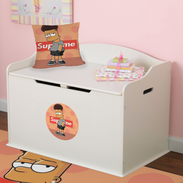 Custom Design - Round Wall Decal on Toy Chest