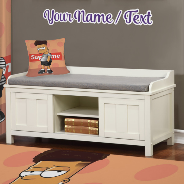Custom Design - Wall Name Decal Above Storage bench
