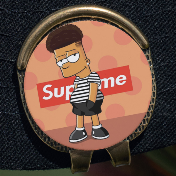 Custom Design - Golf Ball Marker Hat Clip - Gold - Close Up