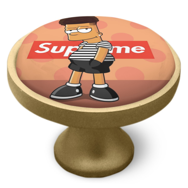 Custom Design - Cabinet Knob - Gold - Side