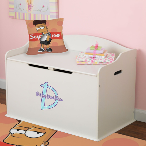 Custom Design - Wall Name & Initial Small on Toy Chest