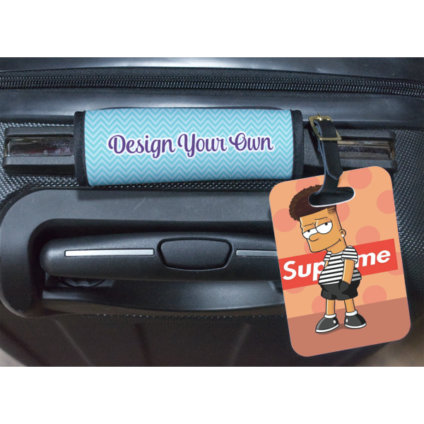 Custom Design - Luggage Wrap & Plastic Rectangular Tag - In Context