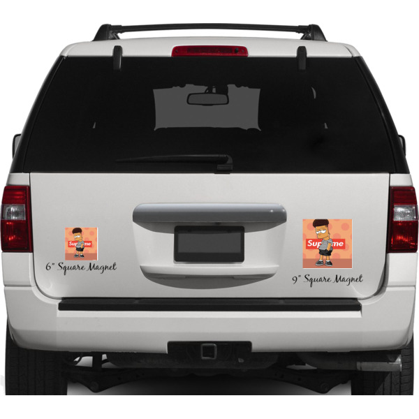 Custom Design - Personalized Square Car Magnets on Ford Explorer
