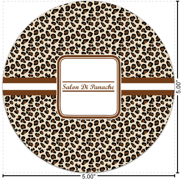 Custom Leopard Print Multipurpose Round Labels - 5" (Personalized)