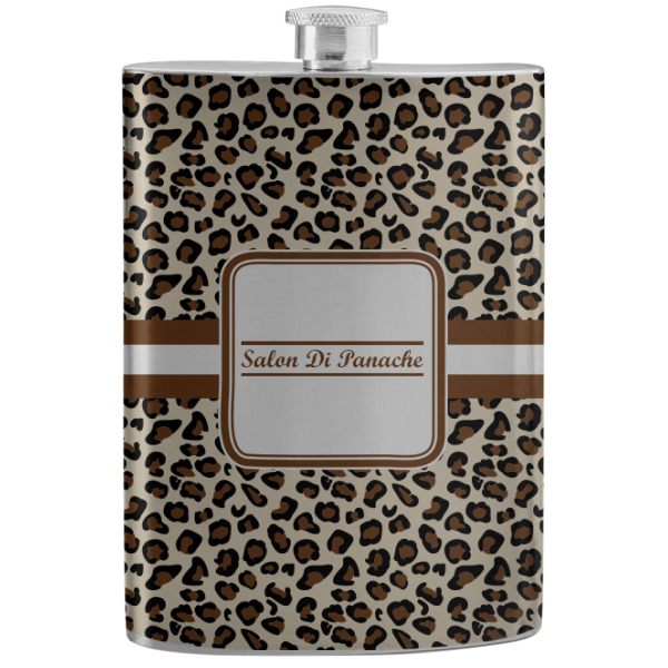 Custom Leopard Print Stainless Steel Flask (Personalized)