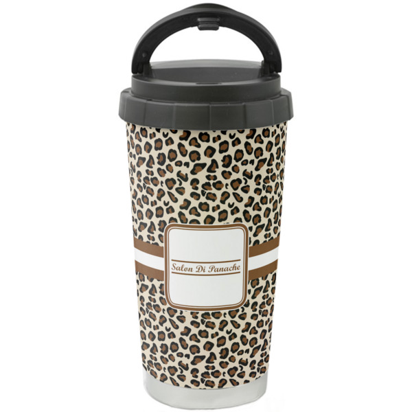 Custom Leopard Print Stainless Steel Coffee Tumbler (Personalized)